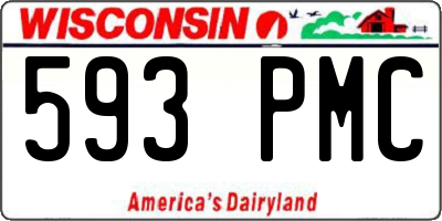 WI license plate 593PMC