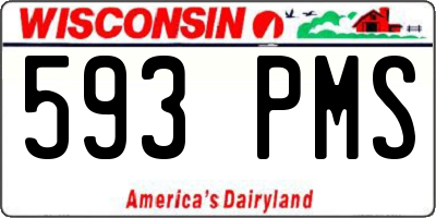 WI license plate 593PMS