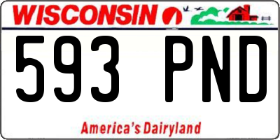WI license plate 593PND
