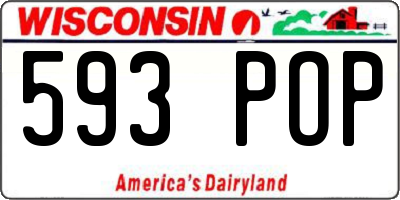 WI license plate 593POP