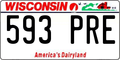 WI license plate 593PRE