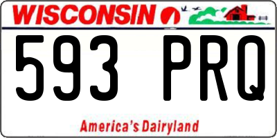 WI license plate 593PRQ
