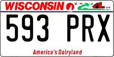 WI license plate 593PRX
