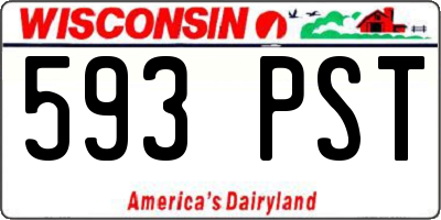 WI license plate 593PST