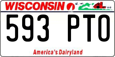 WI license plate 593PTO