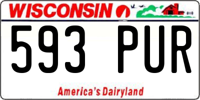 WI license plate 593PUR