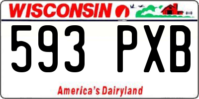 WI license plate 593PXB
