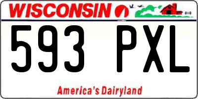 WI license plate 593PXL