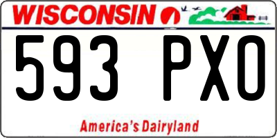 WI license plate 593PXO