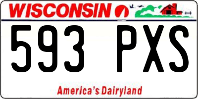 WI license plate 593PXS