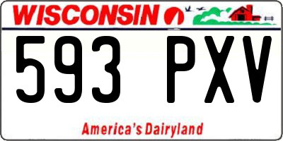 WI license plate 593PXV