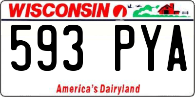 WI license plate 593PYA