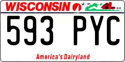 WI license plate 593PYC