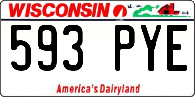 WI license plate 593PYE