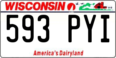 WI license plate 593PYI