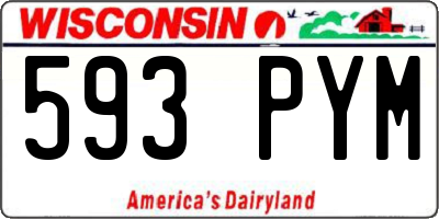 WI license plate 593PYM