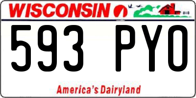 WI license plate 593PYO