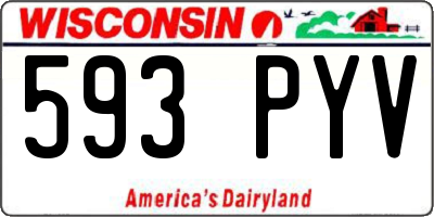 WI license plate 593PYV