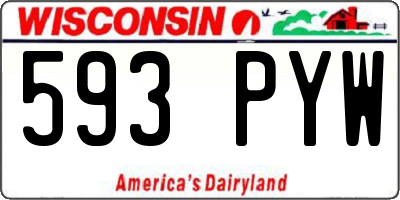 WI license plate 593PYW