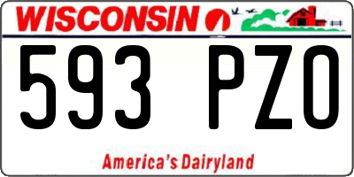 WI license plate 593PZO