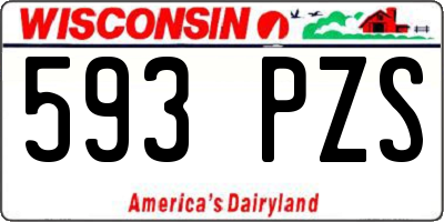 WI license plate 593PZS