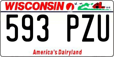 WI license plate 593PZU