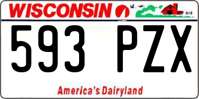 WI license plate 593PZX