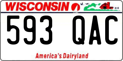 WI license plate 593QAC