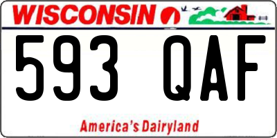 WI license plate 593QAF