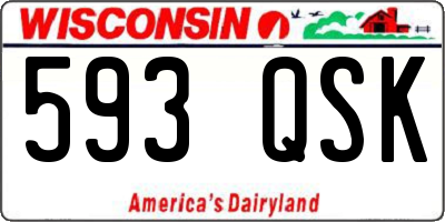 WI license plate 593QSK