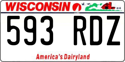WI license plate 593RDZ