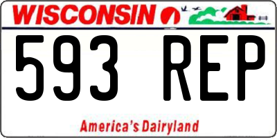 WI license plate 593REP