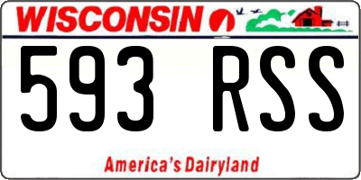 WI license plate 593RSS