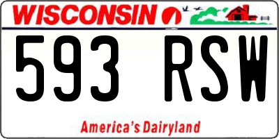 WI license plate 593RSW