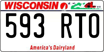 WI license plate 593RTO