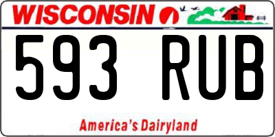 WI license plate 593RUB