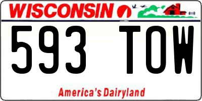 WI license plate 593TOW