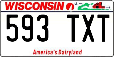 WI license plate 593TXT