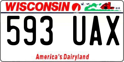 WI license plate 593UAX
