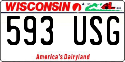 WI license plate 593USG
