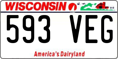 WI license plate 593VEG