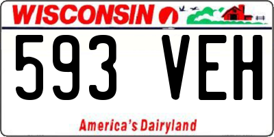 WI license plate 593VEH