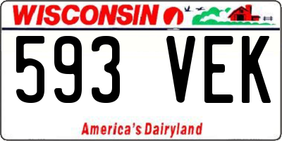 WI license plate 593VEK