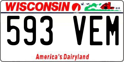 WI license plate 593VEM