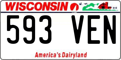 WI license plate 593VEN