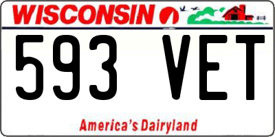 WI license plate 593VET