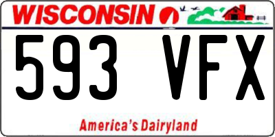 WI license plate 593VFX