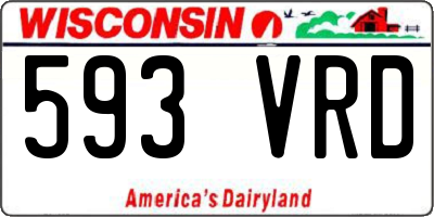 WI license plate 593VRD