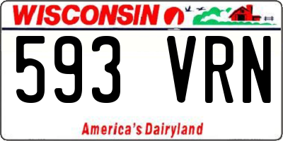 WI license plate 593VRN