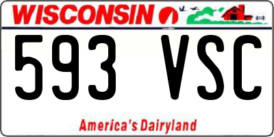 WI license plate 593VSC
